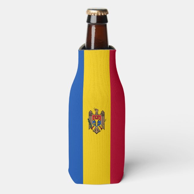 Porta-garrafa Bandeira da Moldávia (Frente da Garrafa)