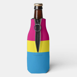 Porta-garrafa bandeira do orgulho pansexual SlipperyJoe rosa âmb