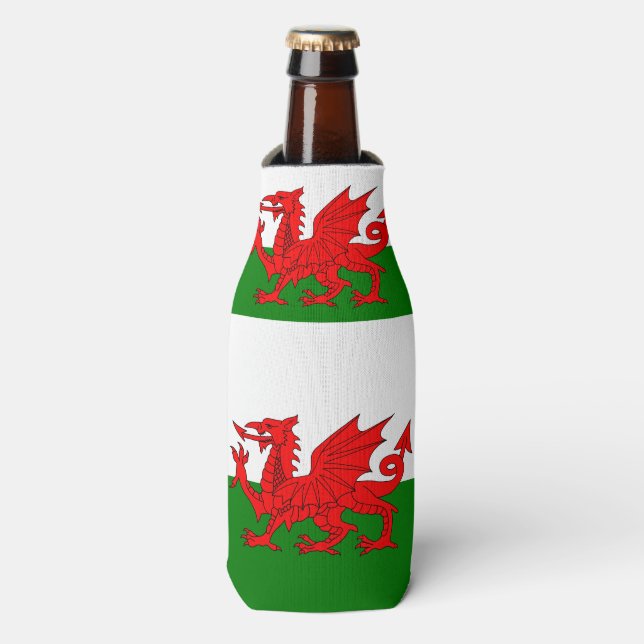 Porta-garrafa Bandeira galesa Dragão vermelho galês (Frente da Garrafa)