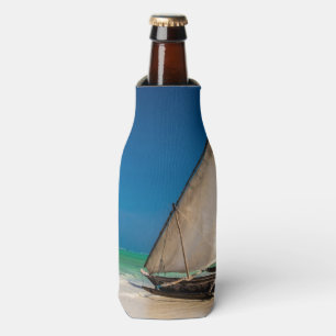 Porta-garrafa Barcos de pesca tradicionais na praia
