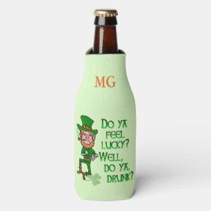 Porta-garrafa Bebado afortunado do Leprechaun engraçado do Dia