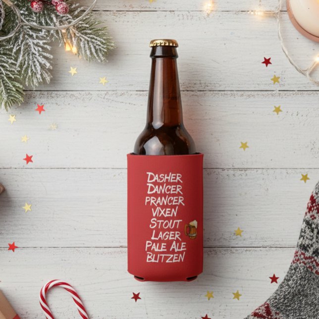 Porta-garrafa Beer Reindeer Engraçado Nomes de Natal (Criador carregado)