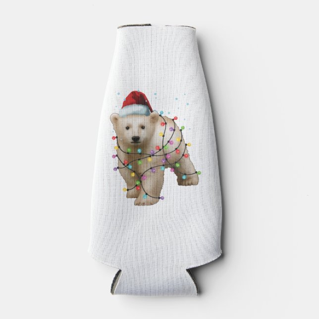 Porta-garrafa Belo Urso Polar Dava Um Feriado De Natal Engraçado (Frente)