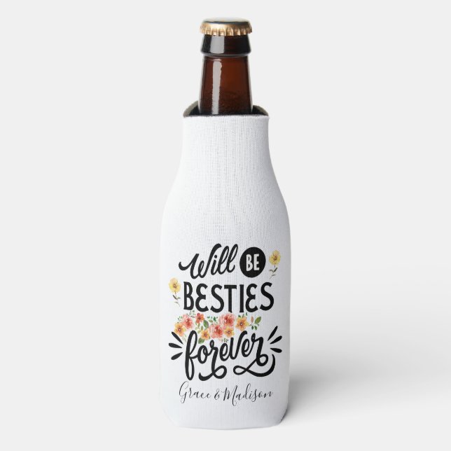 Porta-garrafa Besties para a vida Amigos BFF para sempre present (Frente da Garrafa)