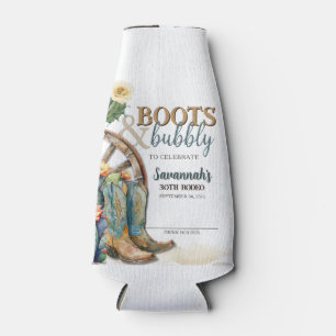 Porta-garrafa Boots and Bubble Rodeo Cowgirl Western Birday