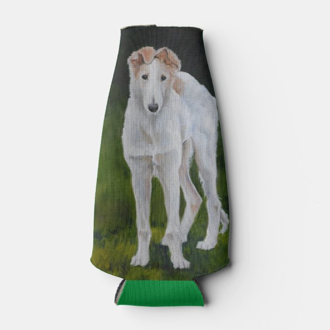 Porta-garrafa Borzoi Cachorro Cachorro Puppia Arte Titular da Ga (Frente)