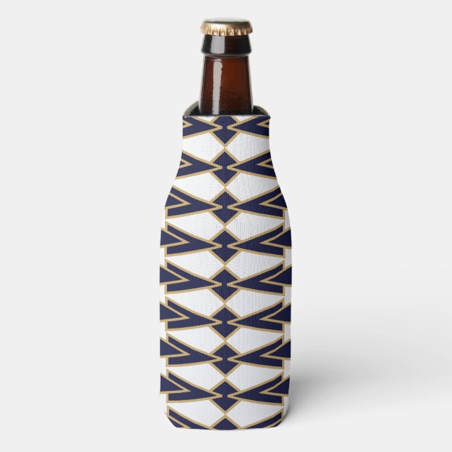 Porta-garrafa Bowties Azul e Dourado (Frente da Garrafa)