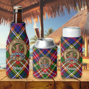 Porta-garrafa Brasão do Clã Christie sobre Tartan