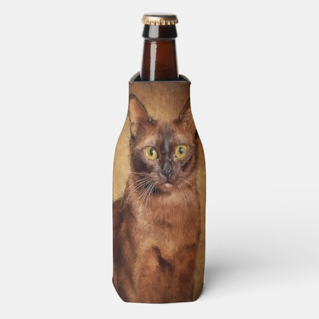Porta-garrafa Brown Burmese Cat (Frente da Garrafa)