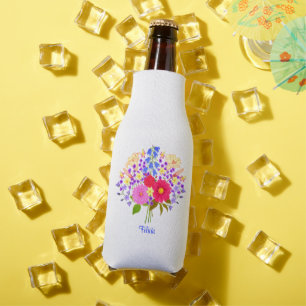 Porta-garrafa Buquê de Flores Branco