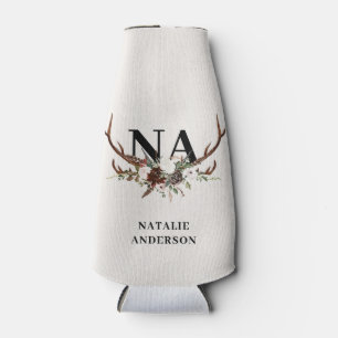 Porta-garrafa Cachorros de escórias florais de aquarelas caem rú