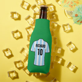 Porta-garrafa Camisa de futebol em faixas azuis claras