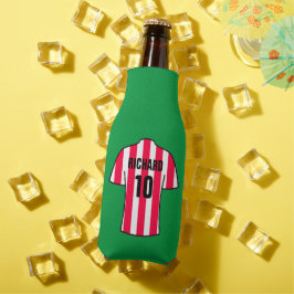 Porta-garrafa Camisa de futebol em faixas vermelhas e brancas