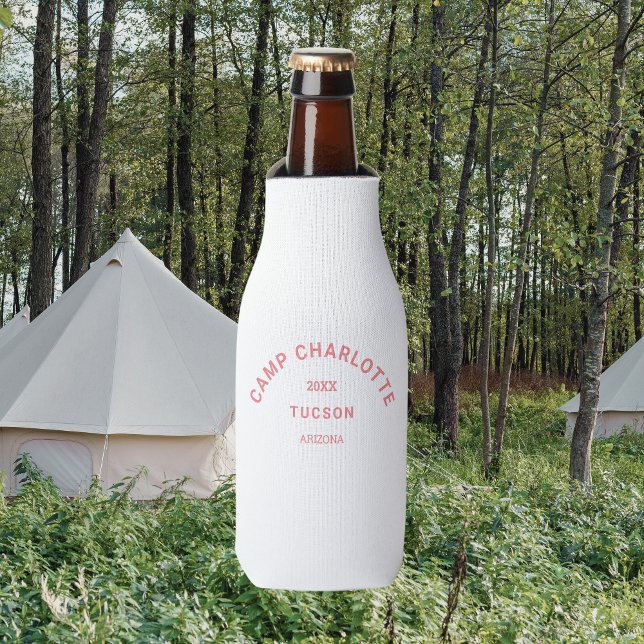 Porta-garrafa Camp Theme Bachelorette Pink Crest (Criador carregado)