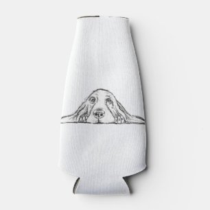 Porta-garrafa cão-caçador preto branco-cachorrinho