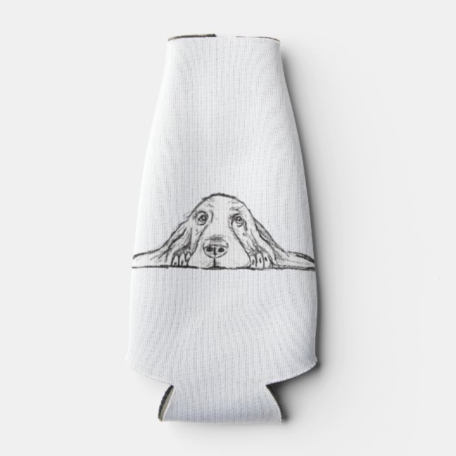 Porta-garrafa cão-caçador preto branco-cachorrinho (Frente)