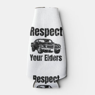 Porta-garrafa Carro Engraçado - Vintage Respeite Seus Mais Velho