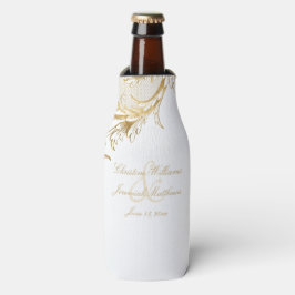 Porta-garrafa Casamento Dourado Floral Floral  Vintage