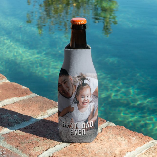 Porta-garrafa Cerveja de Fotografia Personalizada do Melhor Pai (Piscina in situ)