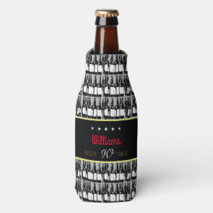 Porta-garrafa cerveja-garrafas com etiqueta preta