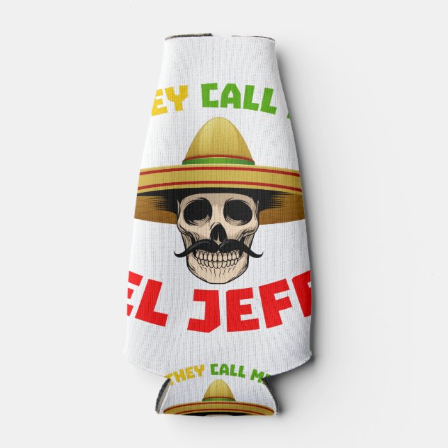 Porta-garrafa Chamam-me El Jefe Funny Skeleton Mexicano para M (Frente)