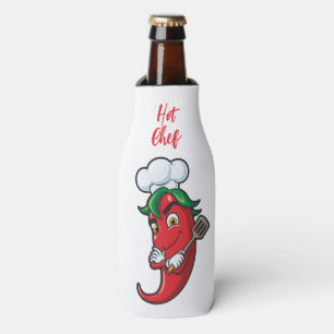 Porta-garrafa Chef de pimenta quente de texto personalizado
