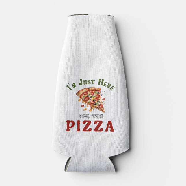 Porta-garrafa Citação Divertida de Amante de Pizza (Frente)