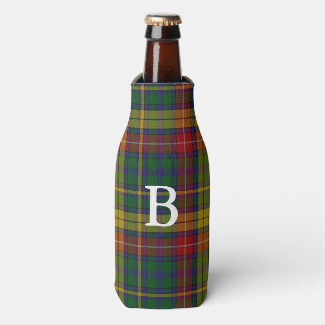 Porta-garrafa Clã escocês Buchanan Tartan Xadrez Cooler (Frente da Garrafa)