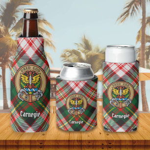 Porta-garrafa Clan Carnegie Crest sobre o Vestido Tartan