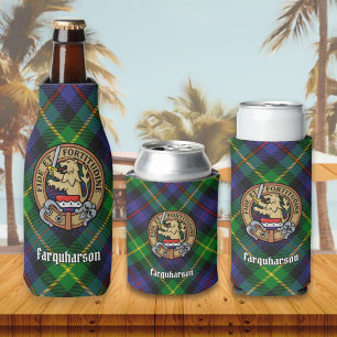 Porta-garrafa Clan Farquharson Crest sobre Tartan Bottle Cooler
