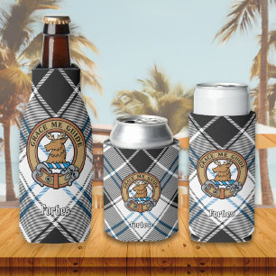 Porta-garrafa Clan Forbes Crest sobre o vestido Tartan