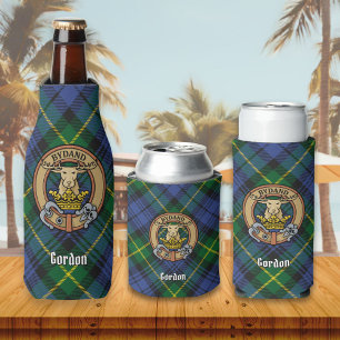 Porta-garrafa Clan Gordon Crest sobre Tartan Bottle Cooler