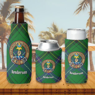 Porta-garrafa Clan Henderson Crest sobre Tartan