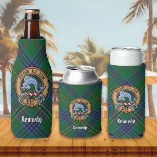 Porta-garrafa Clan Kennedy Crest sobre Tartan