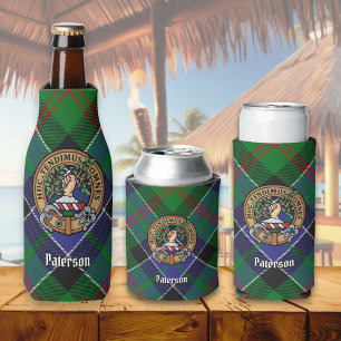 Porta-garrafa Clan Paterson Crest sobre Tartan
