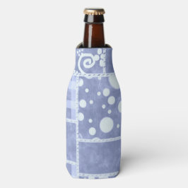 Porta-garrafa Colcha Louca Padrão Floral Xadrez Azul
