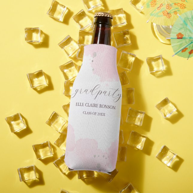 Porta-garrafa Convite de Festa de formatura Elegance rosa (Verão in situ)