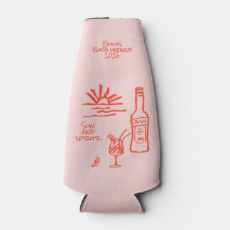 Porta-garrafa Convite de Sol e Spritz para Despedida de Solteira