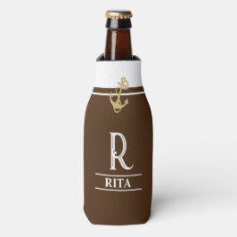Porta-garrafa Copo Enfriador de Garrafa Monogramado Marrom Náuti