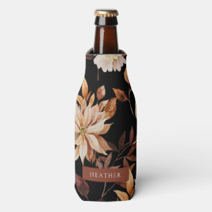 Porta-garrafa Copo Refrigerador de Garrafa Floral Black Fall