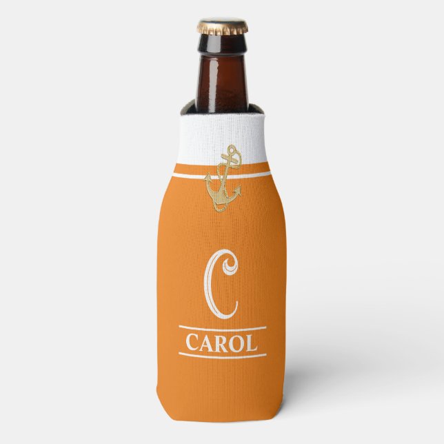 Porta-garrafa Copo Térmico Laranja Monogramado (Frente da Garrafa)