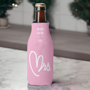 Porta-garrafa Copo Térmico Rosa com Texto Personalizado para Sra