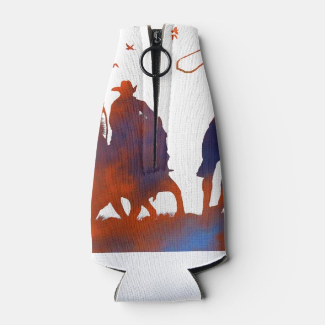 Porta-garrafa Country Western Cowboy Roping White (atrás)