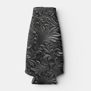 Porta-garrafa Couro preto e couve-flor