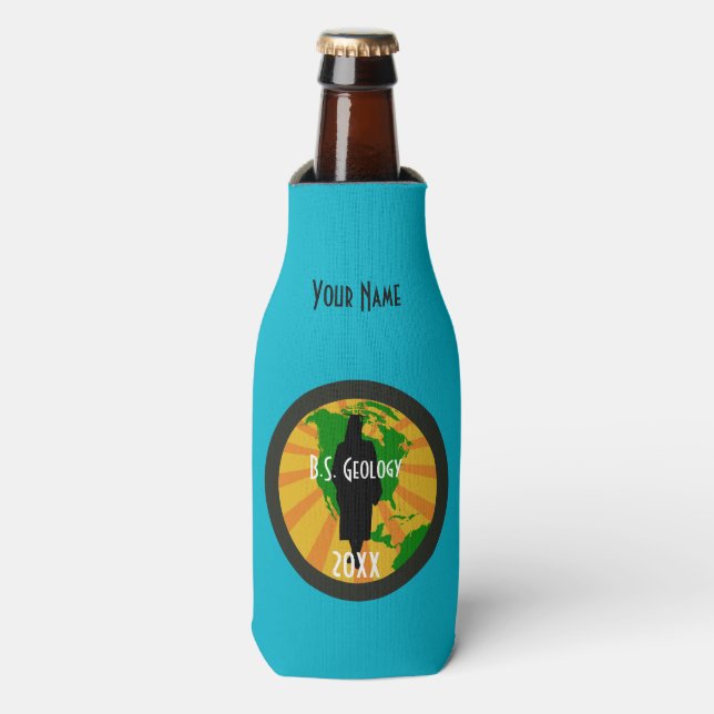 Porta-garrafa Crachá de Geologia e Formando (Mulher) (Frente da Garrafa)