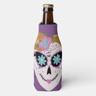 Porta-garrafa Cranio de Açúcar Floral Bonito Roxo