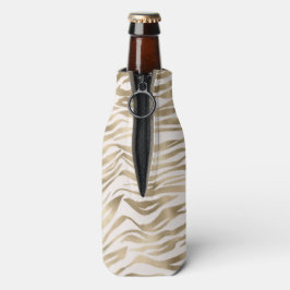 Porta-garrafa Creme Zebra Dourada   