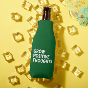 Porta-garrafa crescer pensamentos positivos tipografia inspirado