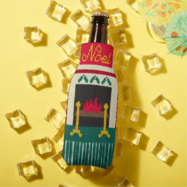 Porta-garrafa Crochet de borda azul verde-azul-Lareira Holly Dou