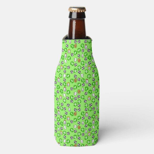 Porta-garrafa Design de futebol com camisas em verde (Frente da Garrafa)